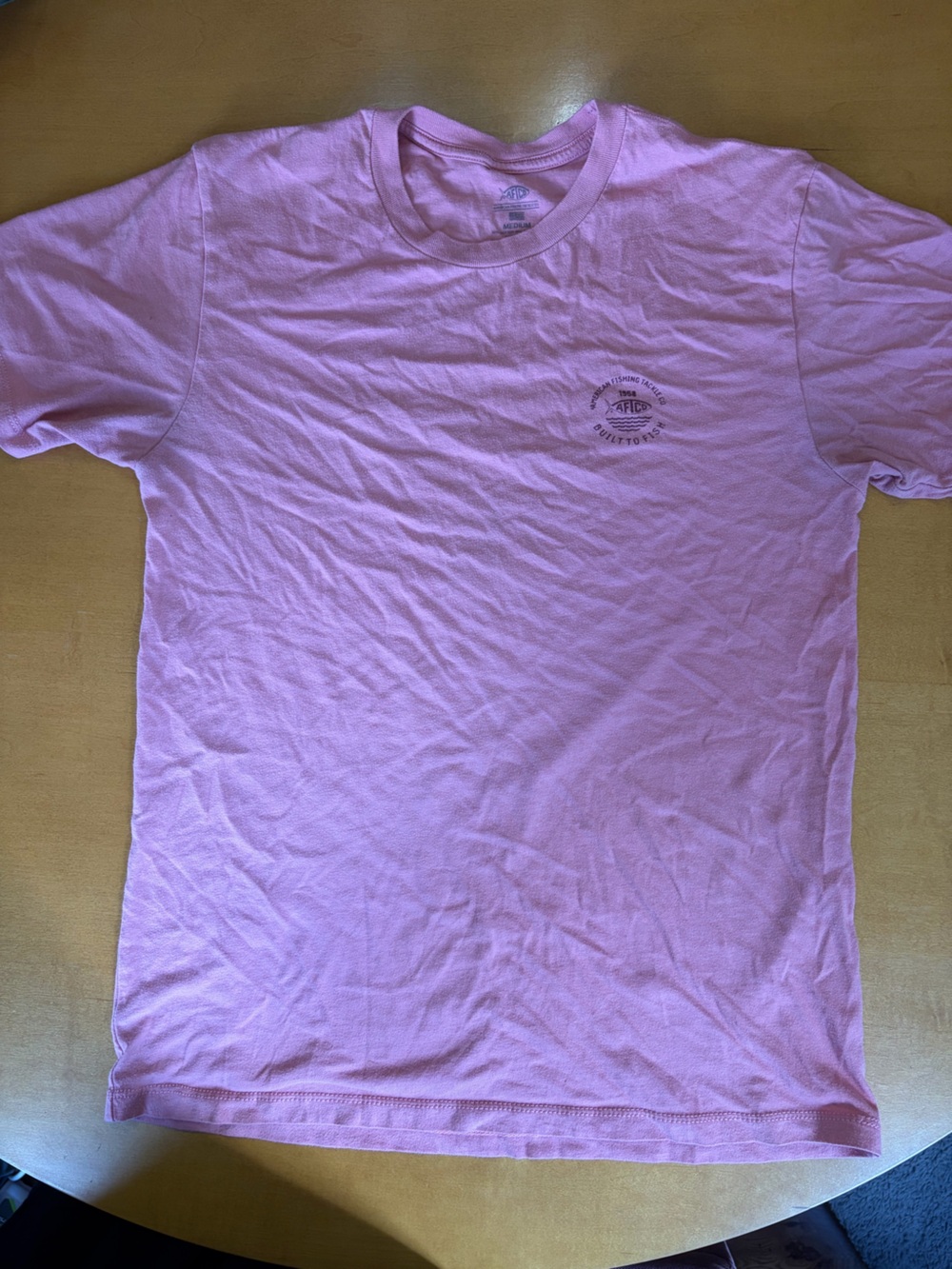 AFTCO Light Pink Short-Sleeve Crew T-Shirt